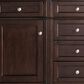 James Martin Vanities Brittany 60" Double Bathroom Vanity in Burnished Mahogany with 3 cm Victorian Silver Quartz Top and Rectangular Sinks, , large