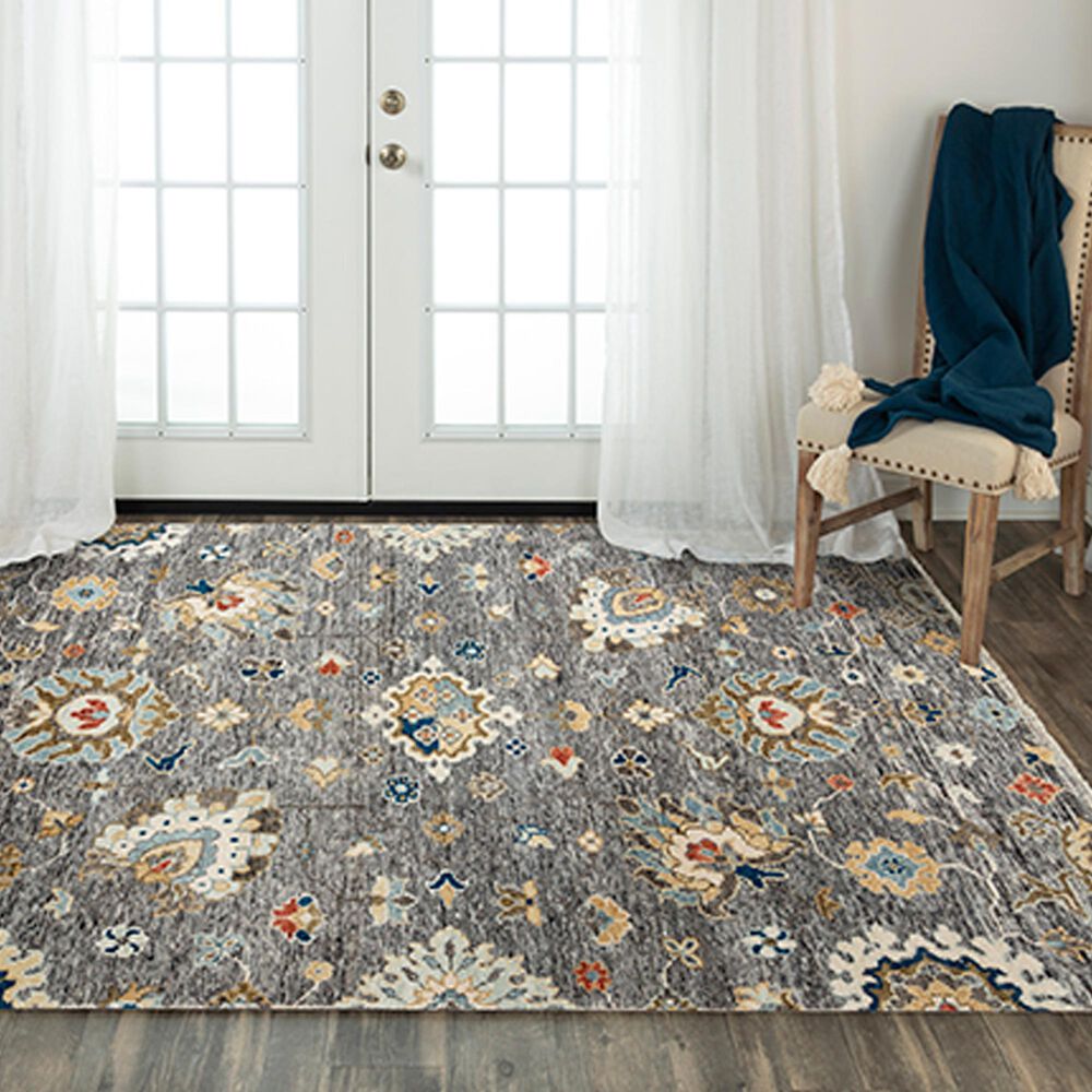 RIZZY Belmont Gray and Multicolor 8' x 10' Area Rug, , large