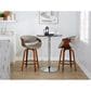 LumiSource Symphony 26" Swivel Counter Stool with Grey Upholstery in Walnut and Black (Set of 2), , large