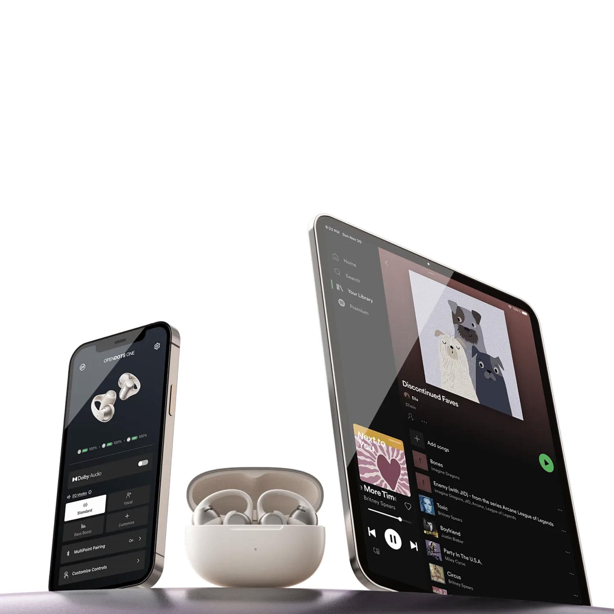 Shokz OpenDots One Open-Ear Clip-On True Wireless Earbuds in Grey