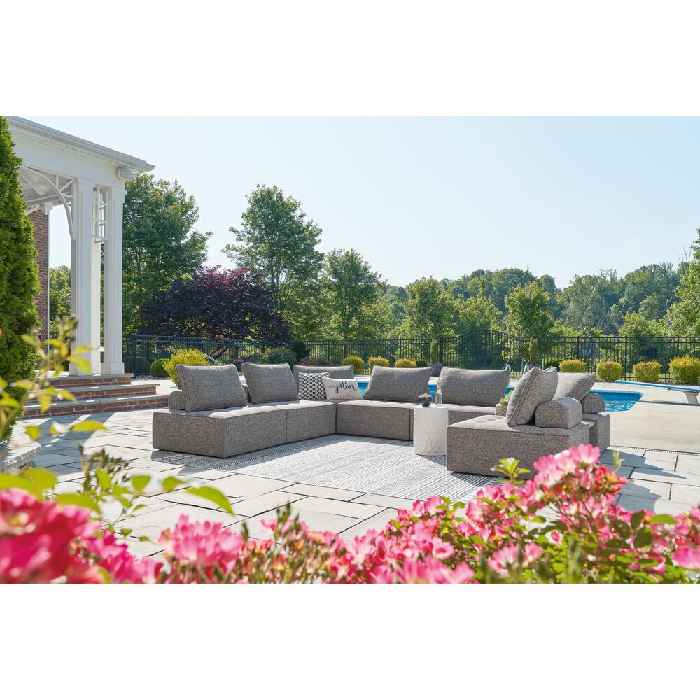 Ashley Bree Zee 8-Piece Outdoor Conversation Set with End Table in Brown, , large