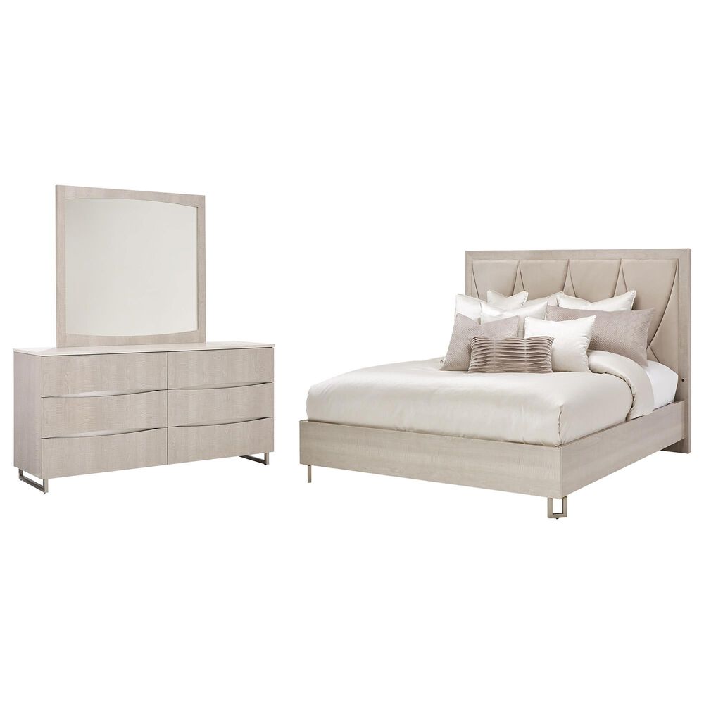 Vista Haus Marin 3-Piece Queen Bedroom Set in Greige and Stainless Steel, , large