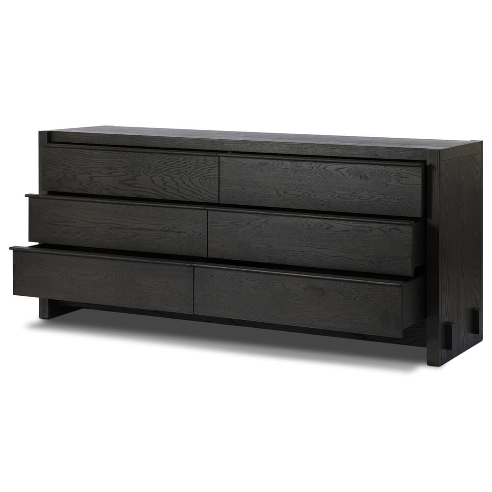 Four Hands Aramis 6 Drawer Dresser Only in Smoked Black Resawn, , large