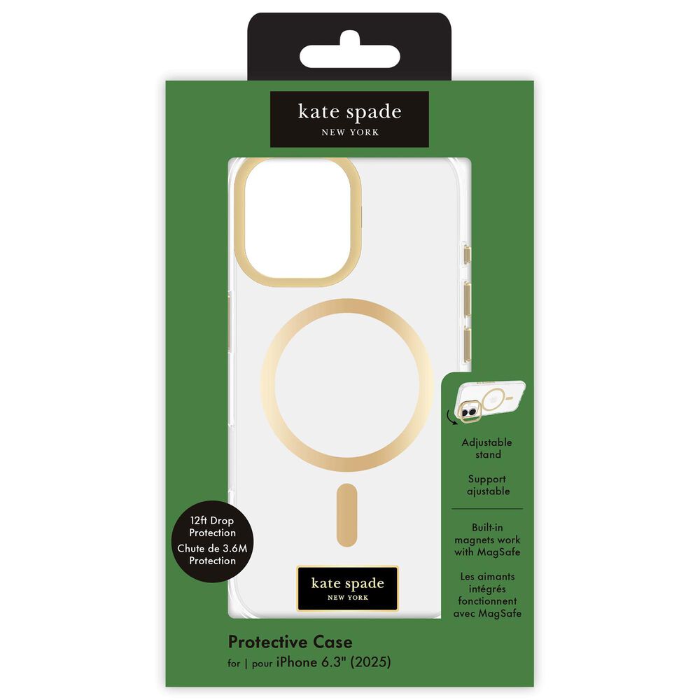 Kate Spade Protective MagSafe Case with Stand for Apple iPhone 17 in Icon Clear, , large