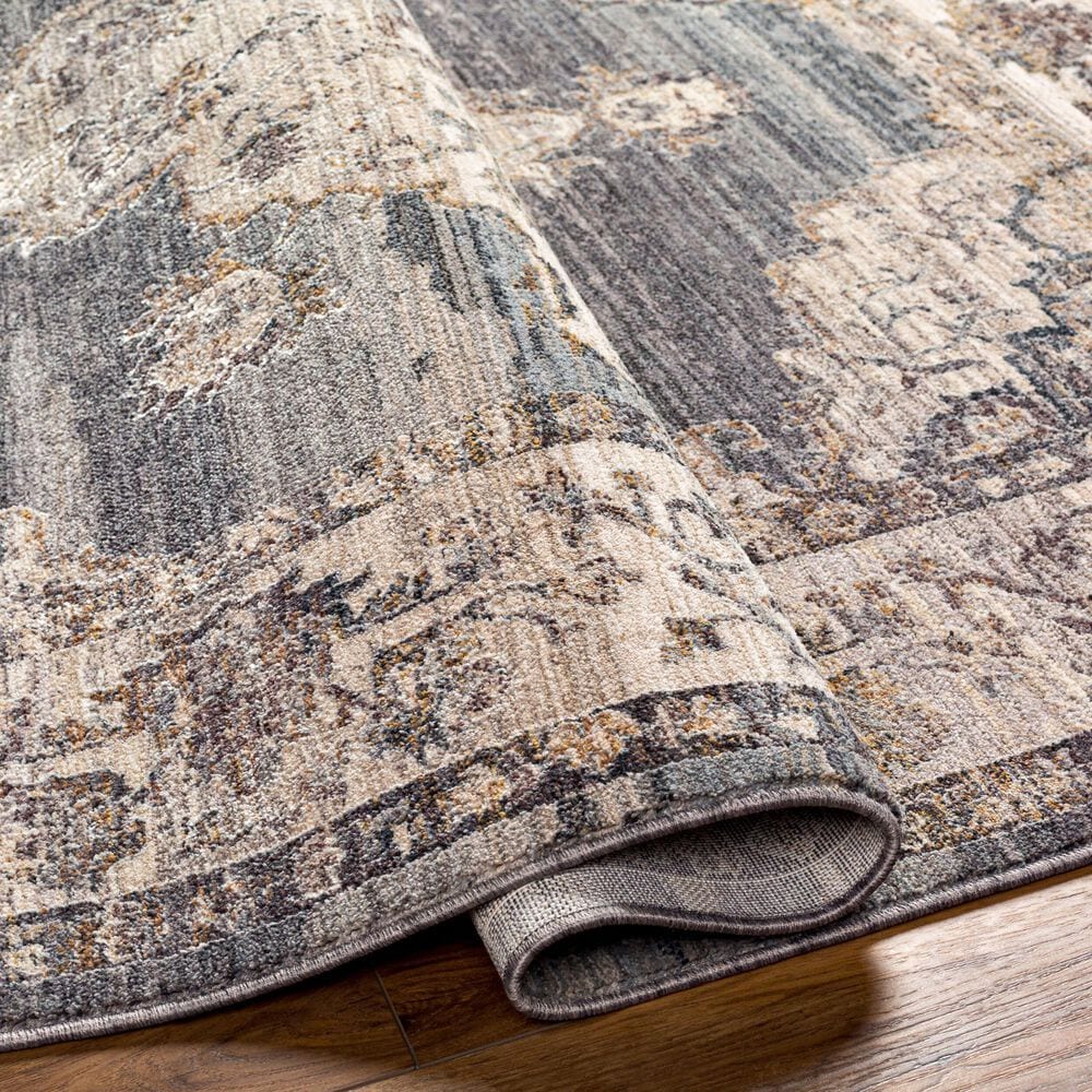 Surya Aida 2&#39; x 2&#39;11&quot; Ivory, Gray, Charcoal, Tan and Deep Teal Area Rug, , large