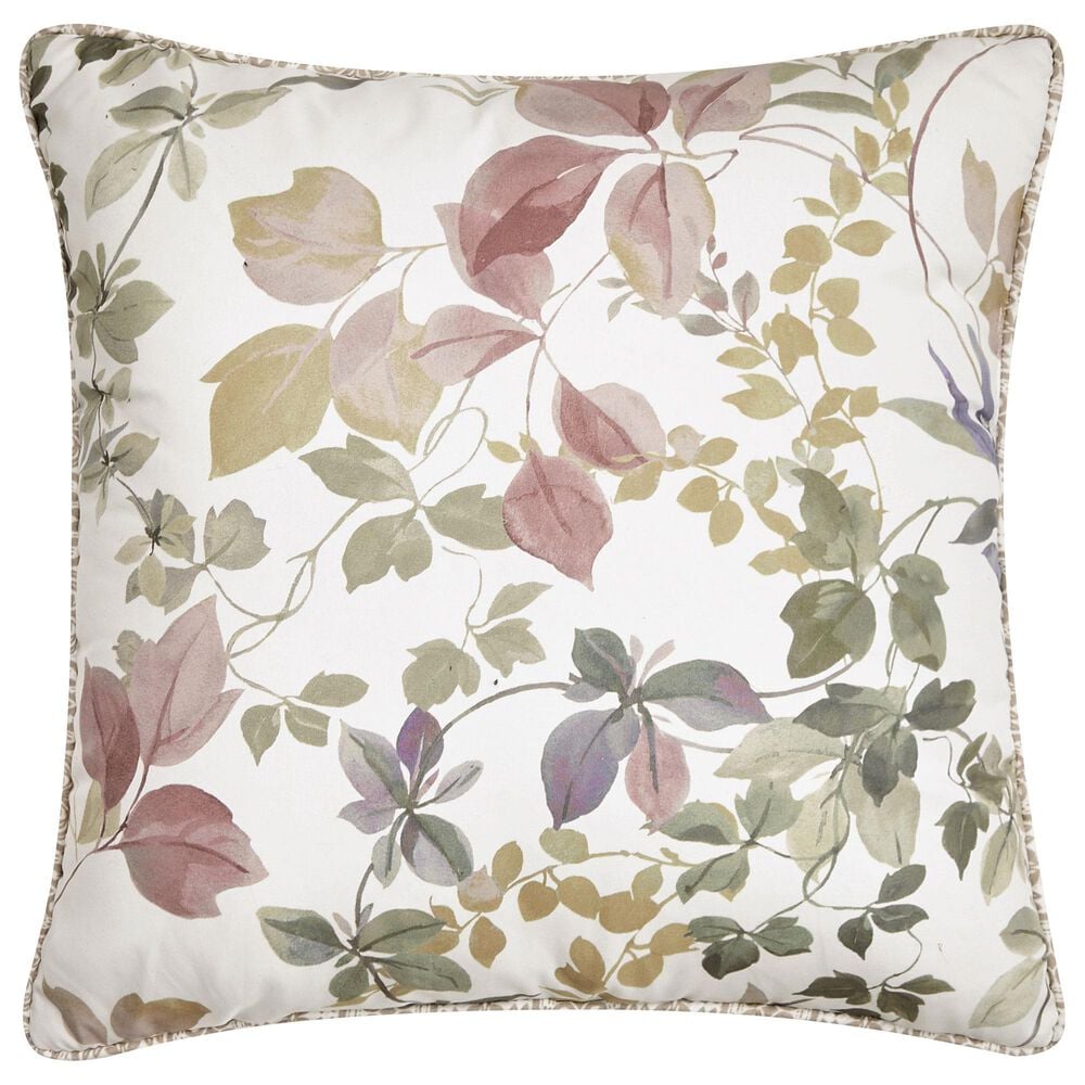 J. Queen New York Rosewood 16" Square Throw Pillow in Blush, Green and Gold, , large