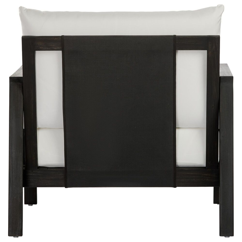 HOMLUX Outdoor Club Chair with Black Textilene Accents in White, , large