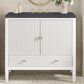 James Martin Vanities Myrrin 36" Vanity in Bright White with 3 cm Charcoal Soapstone Quartz Top, , large