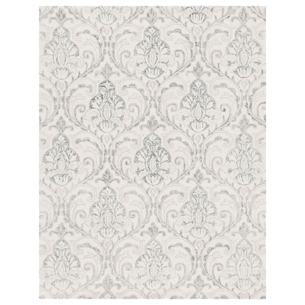 Safavieh Micro-Loop Damask 11" x 15" Ivory and Grey Area Rug, , large