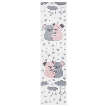 Safavieh Carousel CRK195 2" x 8" Ivory and Pink Kids Runner, , large