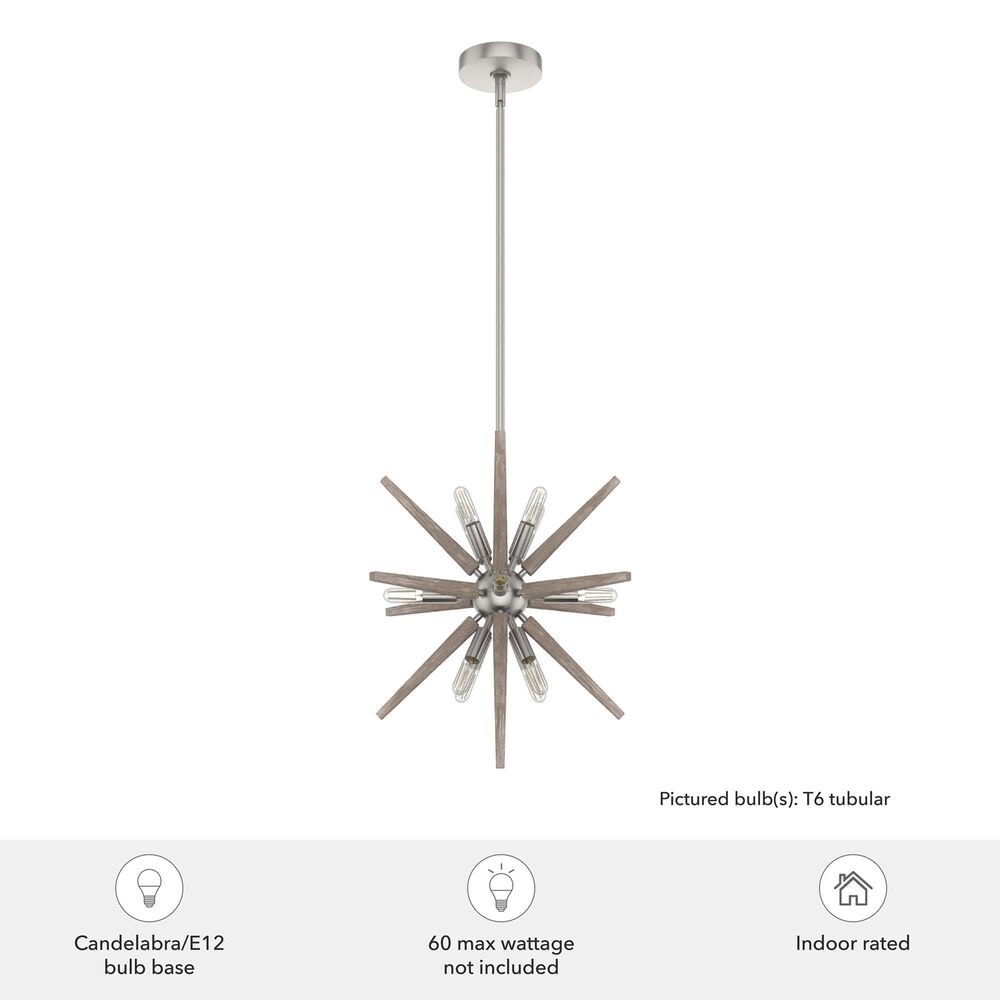 Hunter Jupiter Star 18&quot; 12-Light Pendant in Brushed Nickel, , large