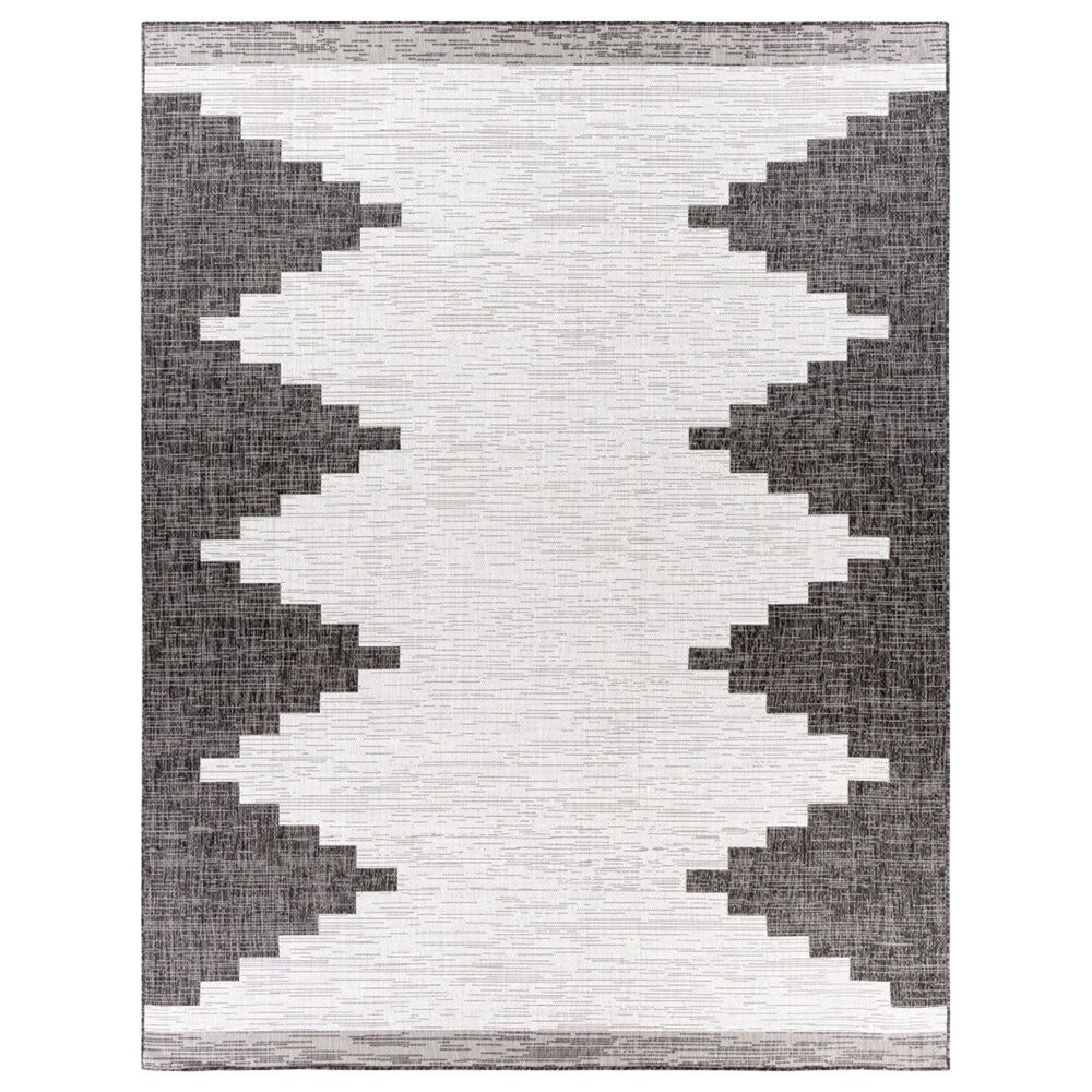 Surya Eagean EAG-2356 Black, Off-White and Charcoal 5"3" x 7"7" Indoor/Outdoor Area Rug, , large