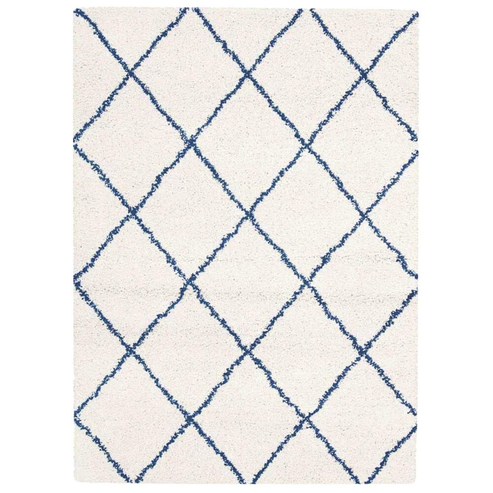 Nourison Brisbane BRI03 8"2" x 10" Ivory and Blue Area Rug, , large