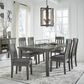 Ashley Hallanden 6-Piece Rectangular Dining Set in Antiqued Gray, , large
