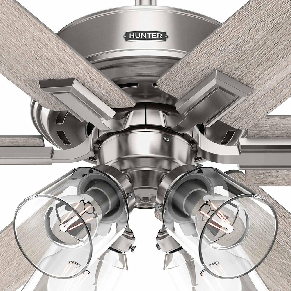 Hunter Fonthill 52&quot; Ceiling Fan with LED Lights in Brushed Nickel, , large