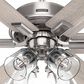 Hunter Fonthill 52" Ceiling Fan with LED Lights in Brushed Nickel, , large