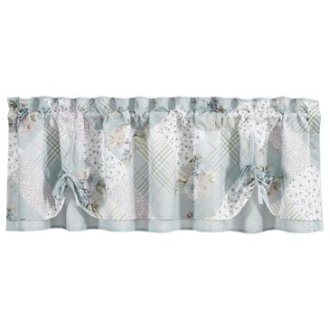 Royal Court Bungalow 72" x 18" Tie Up Window Valance in Spa Blue and White, , large