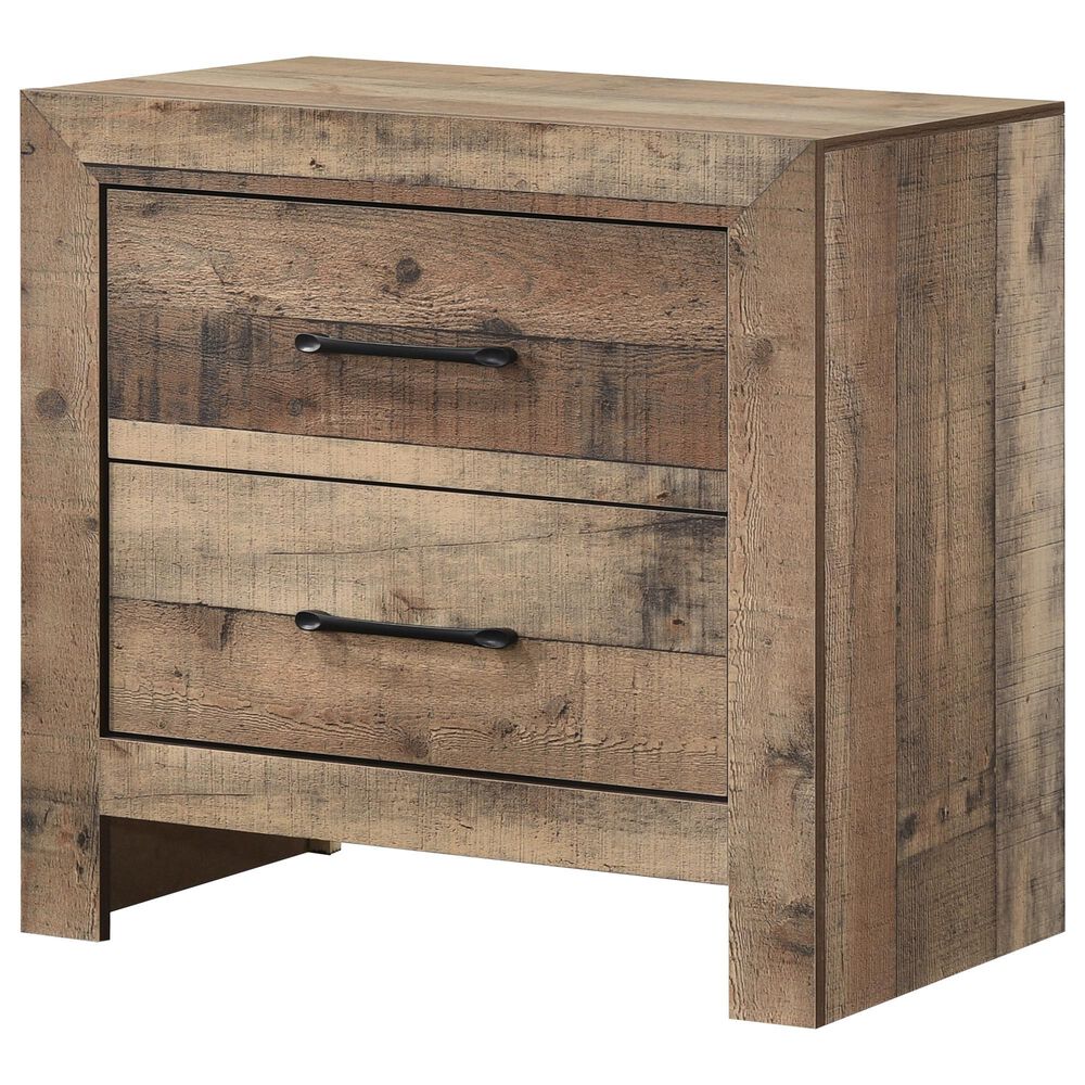 Crown Mark Elmer 5 Piece King Bedroom Set with Two Nightstands in Rustic Brown, , large