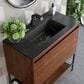 James Martin Vanities Mantova 35.4" Single Vanity in Mid-Century Walnut and Brushed Nickel with 3 cm Charcoal Black Composite Stone Top and Rectangular Sink, , large
