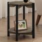 Furniture of America Elovier End Table with Open Shelf in Dark Gray and Black, , large