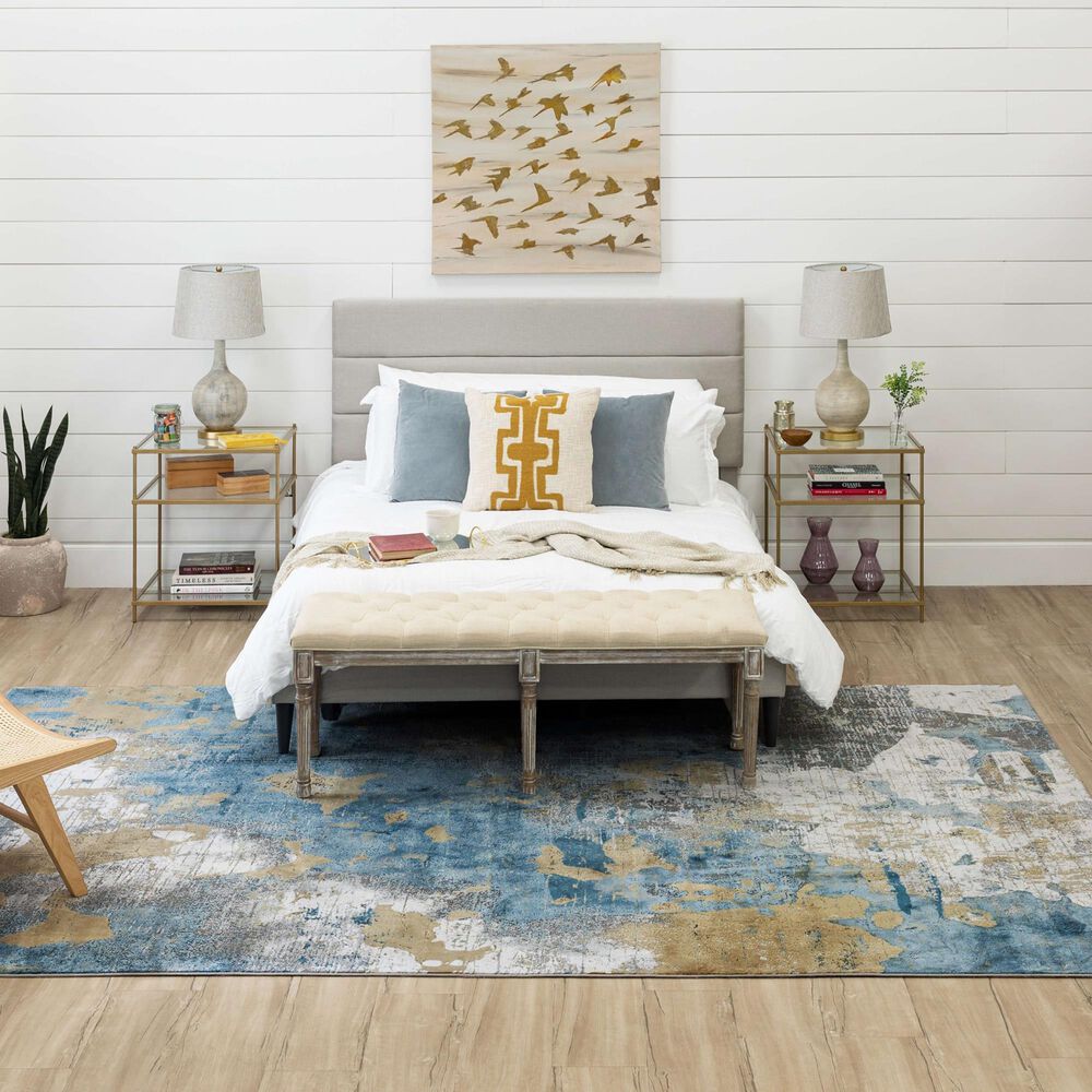 Karastan Tryst Nuvole 12&#39; x 15&#39; Grey and Blue Area Rug, , large
