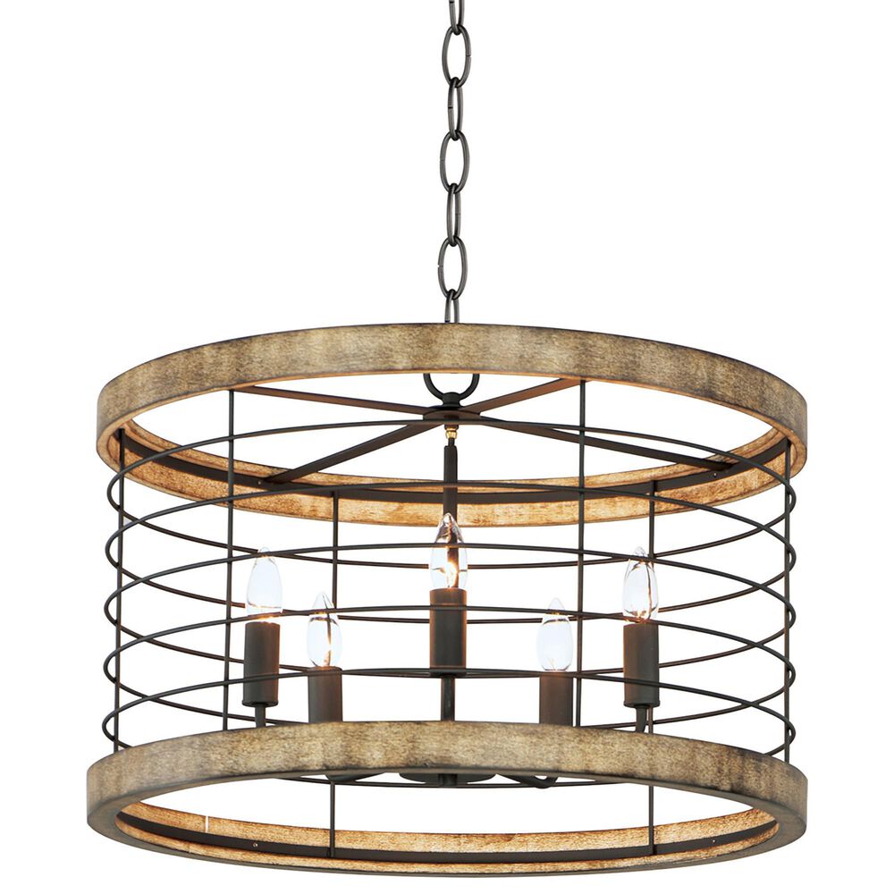 Maxim Lighting Homestead 5-Light Chandelier in Driftwood and Black, , large
