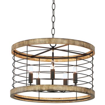 Maxim Lighting Homestead 5-Light Chandelier in Driftwood and Black, , large