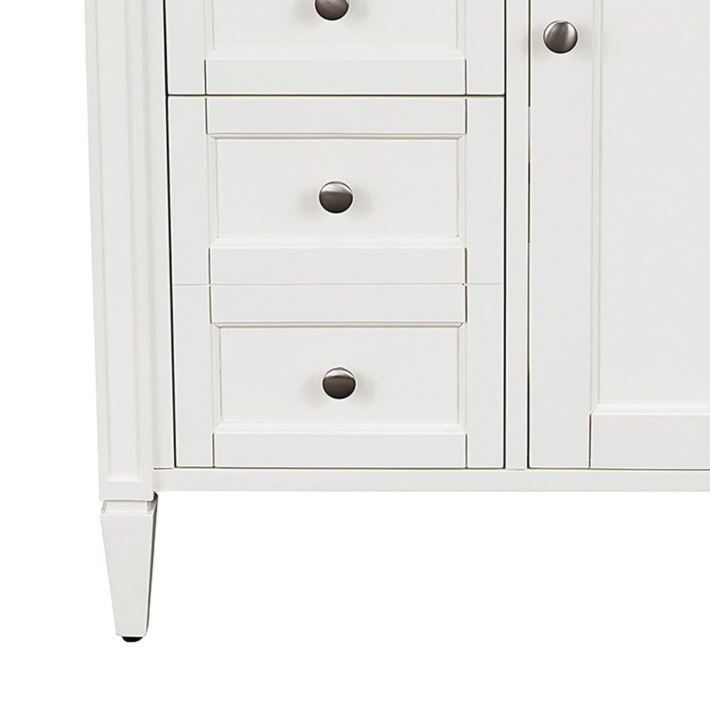 James Martin Vanities Brittany 30&quot; Single Bathroom Vanity in Bright White with 3 cm Eternal Jasmine Pearl Quartz Top and Rectangle Sink, , large