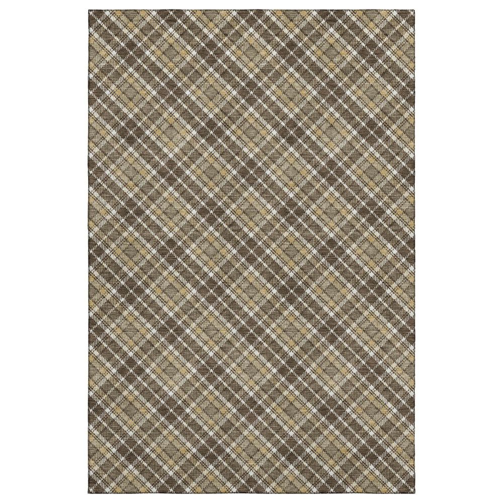 Dalyn Rug Company Soft Essentials Plaid Chocolate 10" x 14" Indoor/Outdoor Area Rug, , large