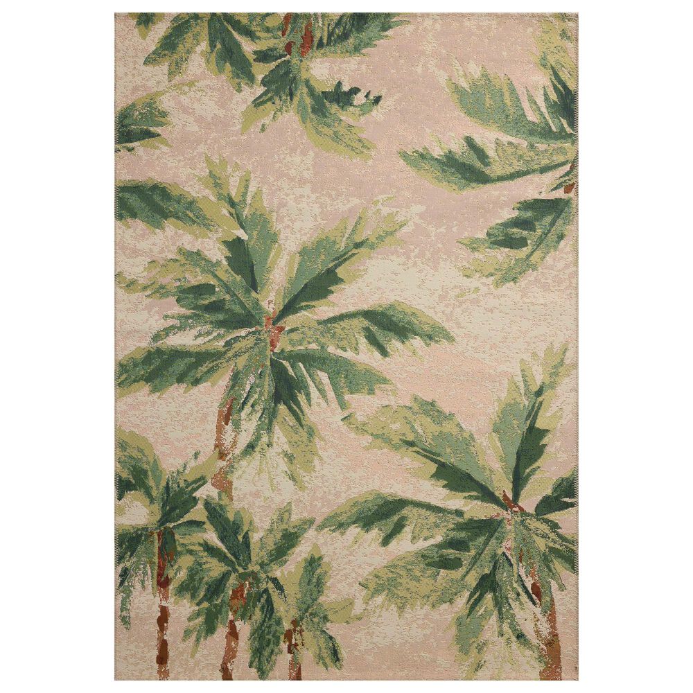 Loloi Botanical Clay and Green 3"3" Round Indoor/Outdoor Area Rug, , large