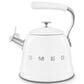 SMEG 2.3L Retro Style Electric Whistling Kettle in White, , large