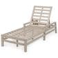 HOMLUX Patio Chaise Lounge with Square Backrest in Gray, , large