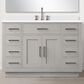 Lexora Home Abbey 48" Single Bathroom Vanity in White Oak with 2 cm White Quartz Top and Rectangular Sink, , large
