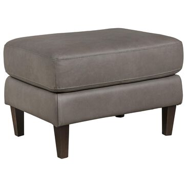Chateau D"ax Leather Ottoman in Cemento, , large