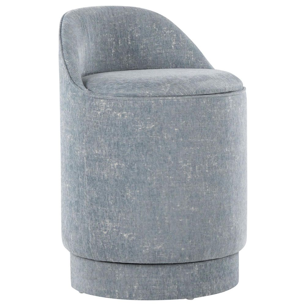 Lumisource Marla Upholstered Vanity Stool in Blue, , large