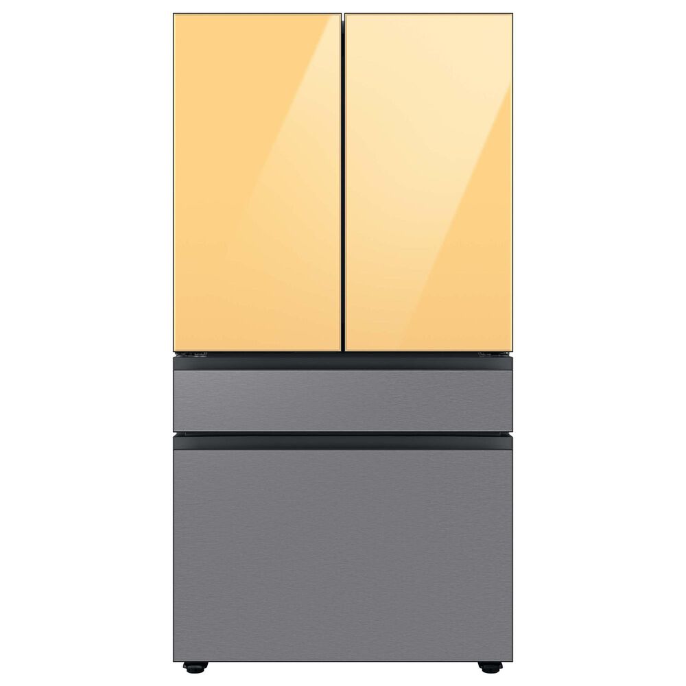 Samsung Bespoke 4-Door French Door Refrigerator Top Panel in Sunrise Yellow Glass, , large