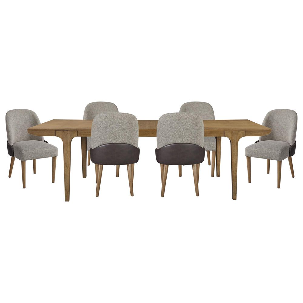 Sterling Timber Calia 7-Piece Rectangular Dining Set in Eucalyptus and Coffee, , large