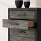 Ashley Broachmyn 5 Drawer Chest in Warm Gray and Matte Black, , large