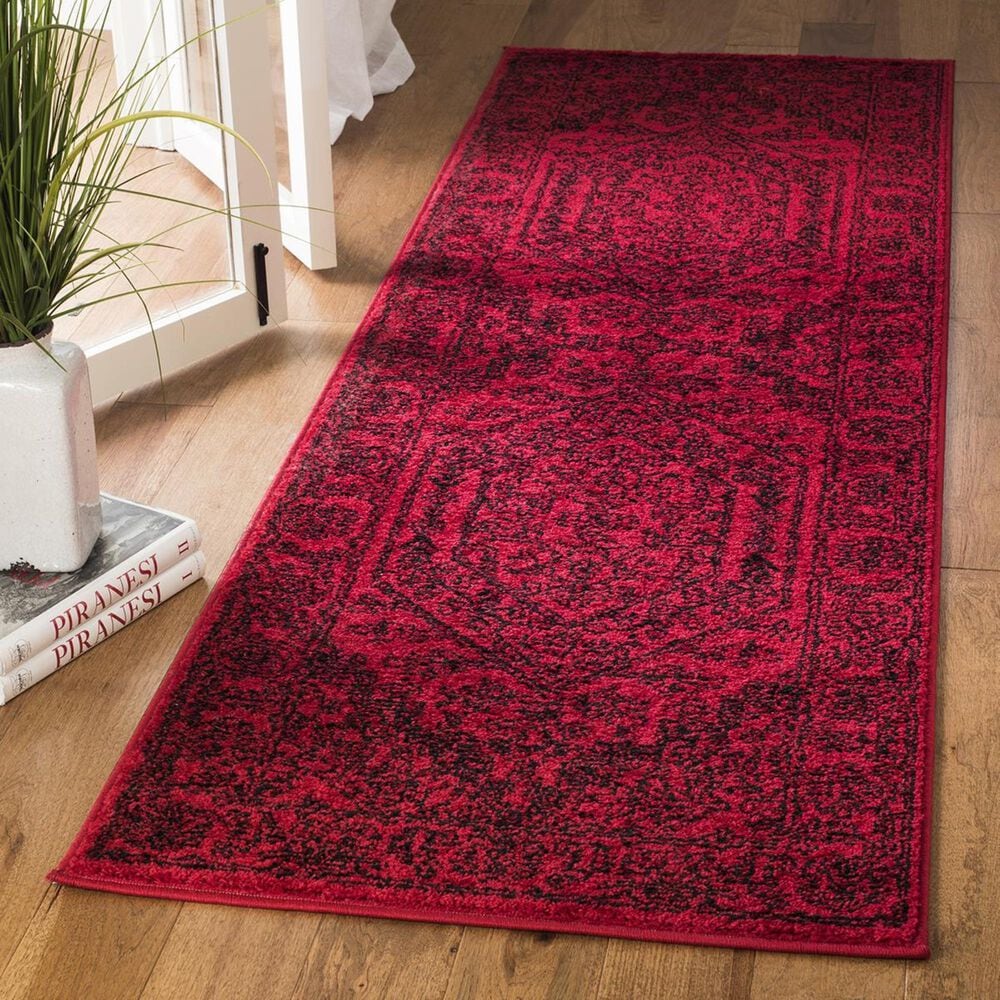 Safavieh Adirondack ADR108F-214 2"6" x 14" Red/Black Runner, , large