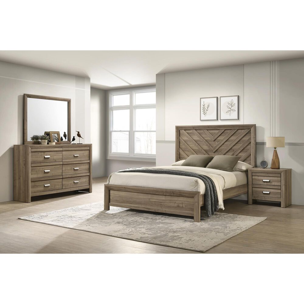 Crown Mark Valor Dresser Mirror in Light Brown, , large