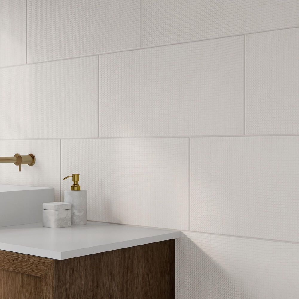 Dal-Tile Exposition Chalk 12" x 24" Woven Porcelain Tile, , large
