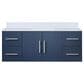 Lexora Home Geneva 48" Single Bathroom Vanity in Navy Blue with 2 cm White Cultured Marble Top and Rectangular Sink, , large