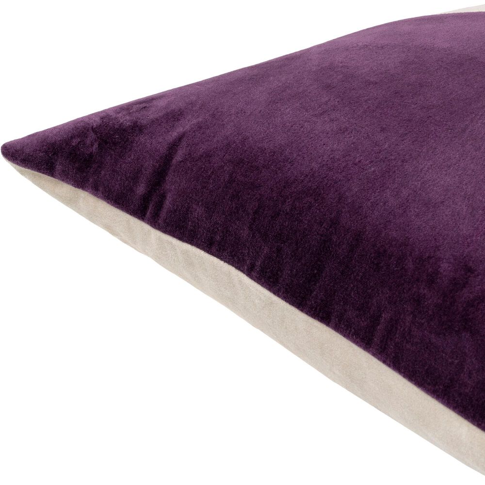 Surya 20&quot; Square Throw Pillow in Plum and Wheat, , large