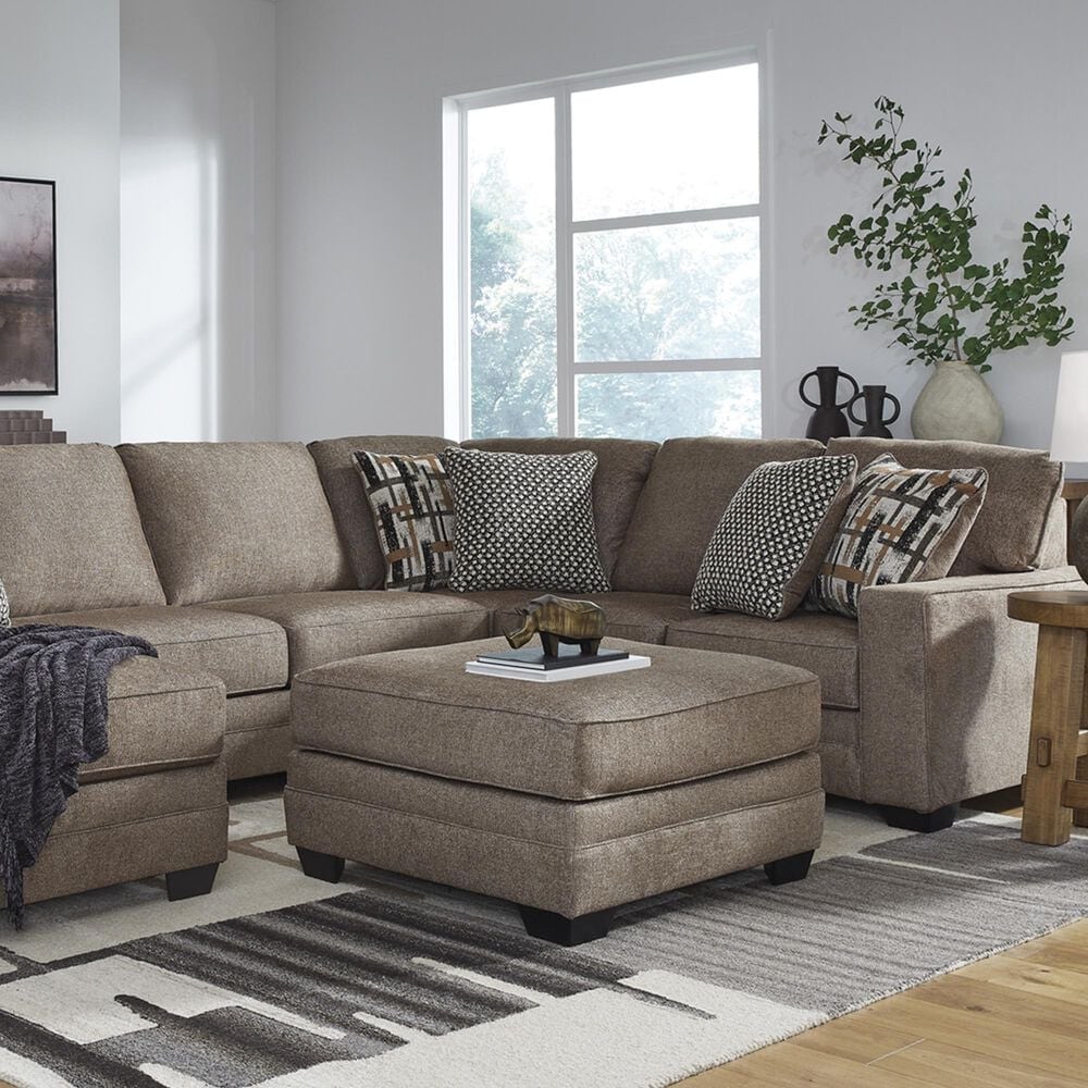 Ashley Cannonbrook Oversized Accent Ottoman in Nutmeg, , large