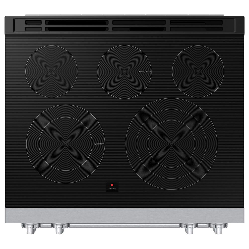 Samsung Bespoke 6.3 Cu. Ft. Smart Slide-In Electric Range with Illuminated Precision Knobs in White Glass, , large