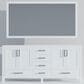 Lexora Home Jacques 72" Double Bathroom Vanity Cabinet Only in White and 70" Mirror, , large
