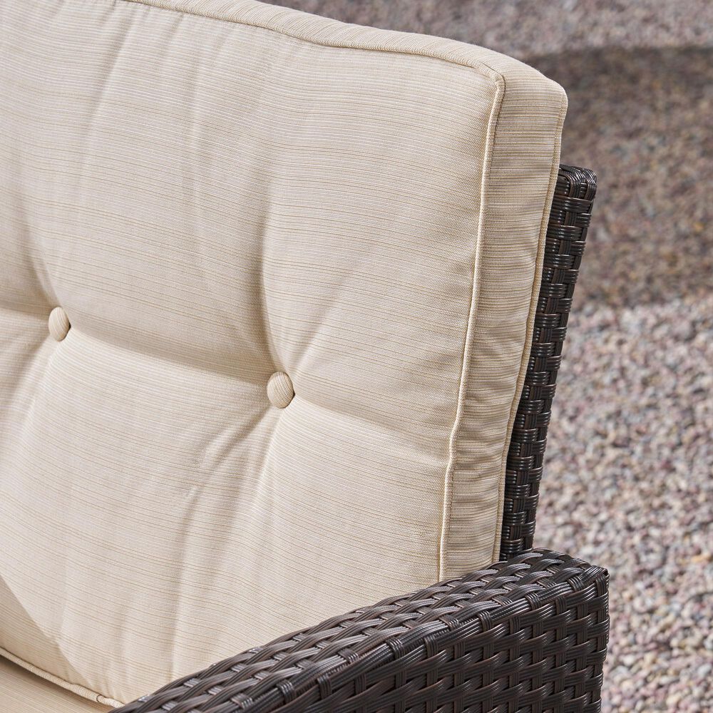 Noble House St. Marta 5-Piece Patio Fire Pit Chat Set in Beige, , large