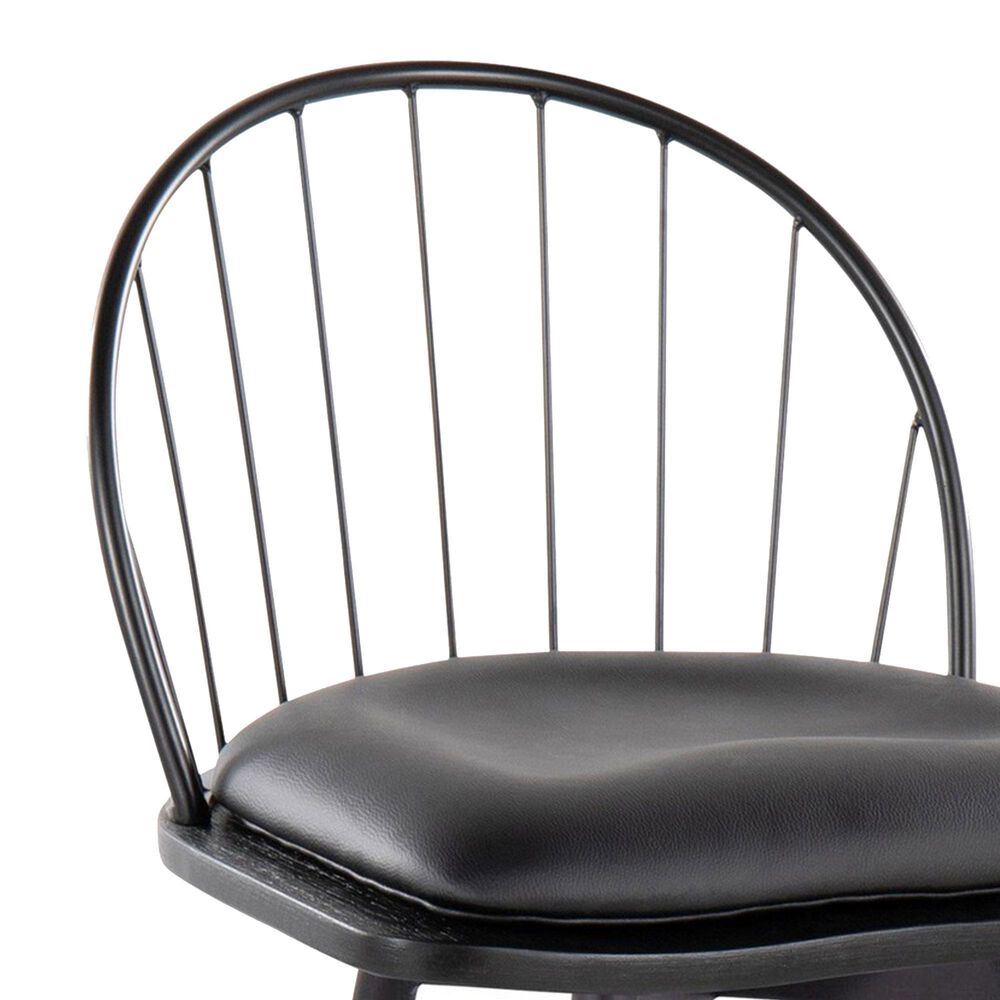 Lumisource Riley 26&quot; Swivel Counter Stool in Black &#40;Set of 2&#41;, , large