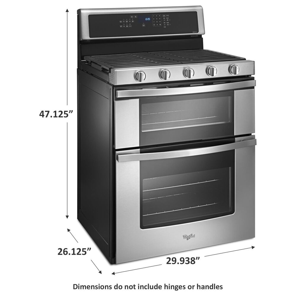 Whirlpool 6.0 Cu. Ft. Gas Double Oven Range with Center Oval Burner in Stainless Steel, , large