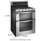 Whirlpool 6.0 Cu. Ft. Gas Double Oven Range with Center Oval Burner in Stainless Steel, , large
